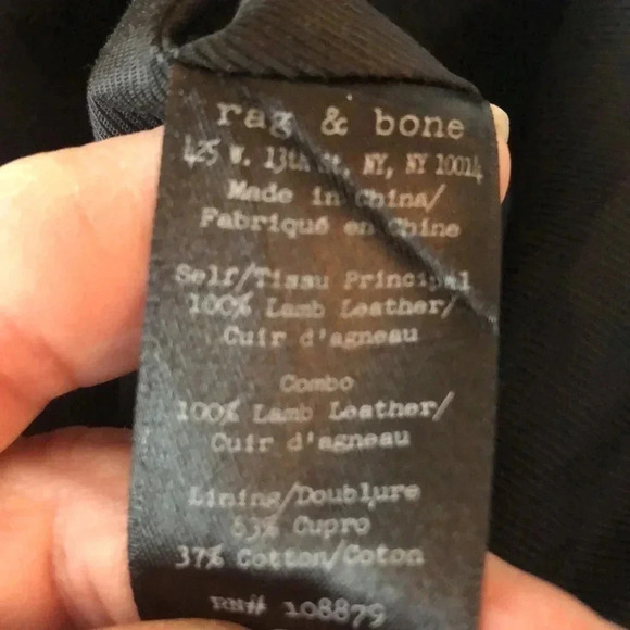 rag & bone lamb leather black skirt white side stripes Sz 4 Excellent Condition - Picture 11 of 11